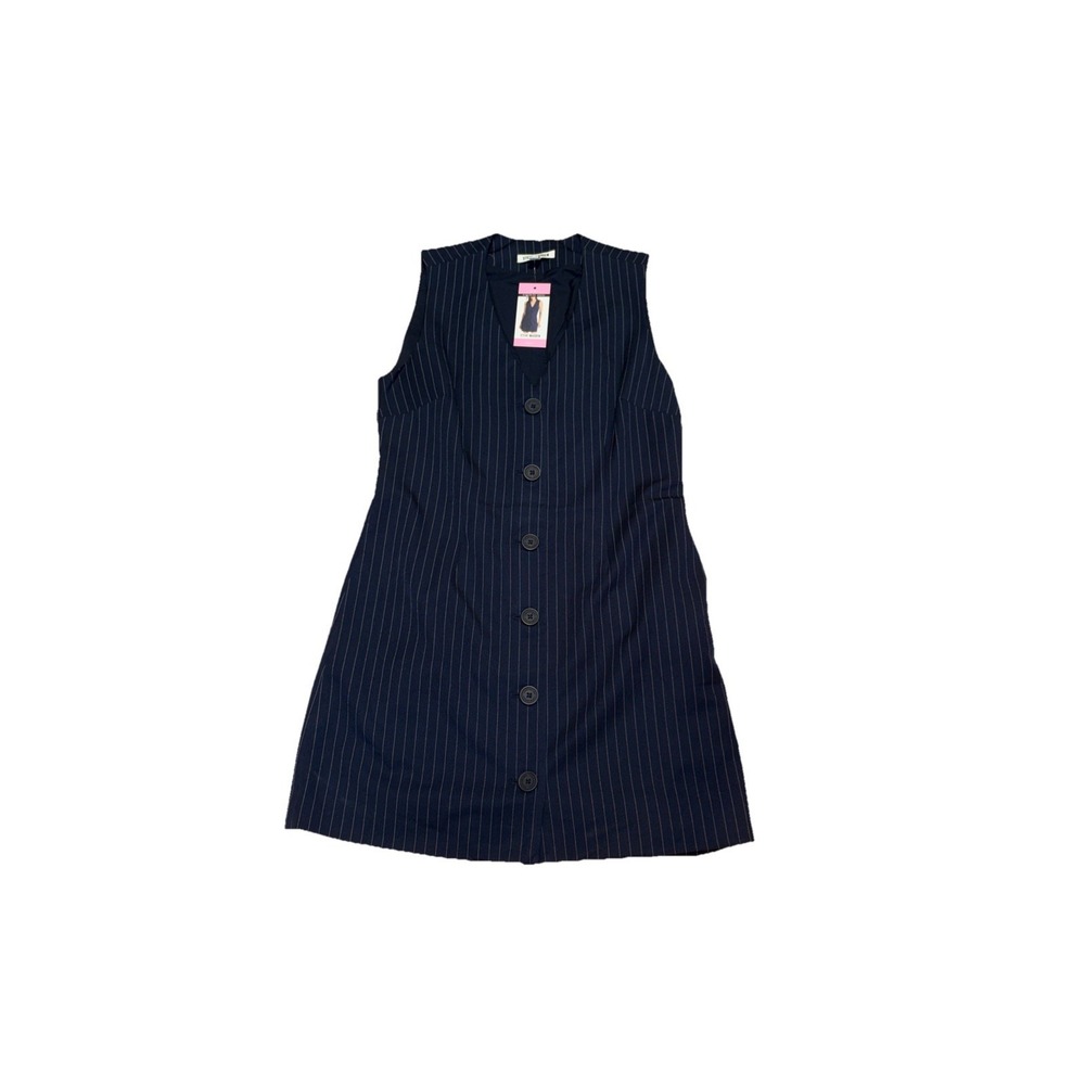 NWT Women's STEVE MADDEN Navy Pinstripe Dress Size *MEDIUM* $99